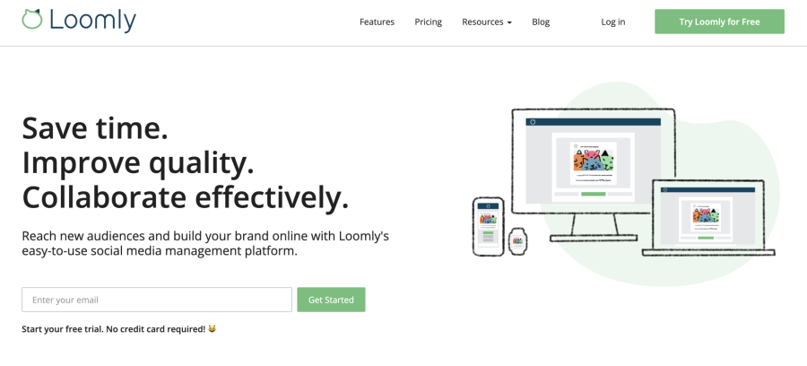 Loomly homepage